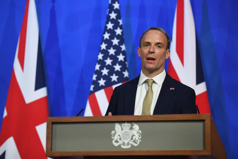 The FCDO says Foreign Secretary Dominic Raab did not doge quarantine rules after a recent visit to France (Chris J Ratcliffe/PA)