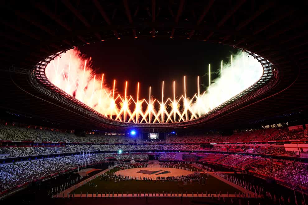 Fireworks bring the Tokyo Olympics to a close (Martin Rickett/PA)