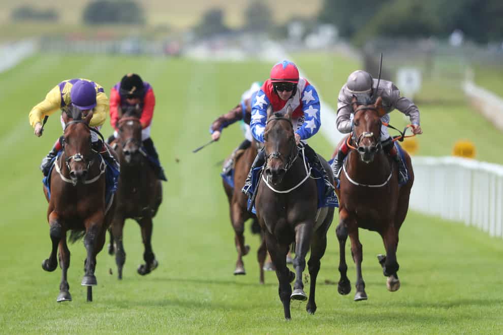 Gustavus Weston (second right) lifted the Phoenix Sprint at the Curragh (Niall Carson/PA)