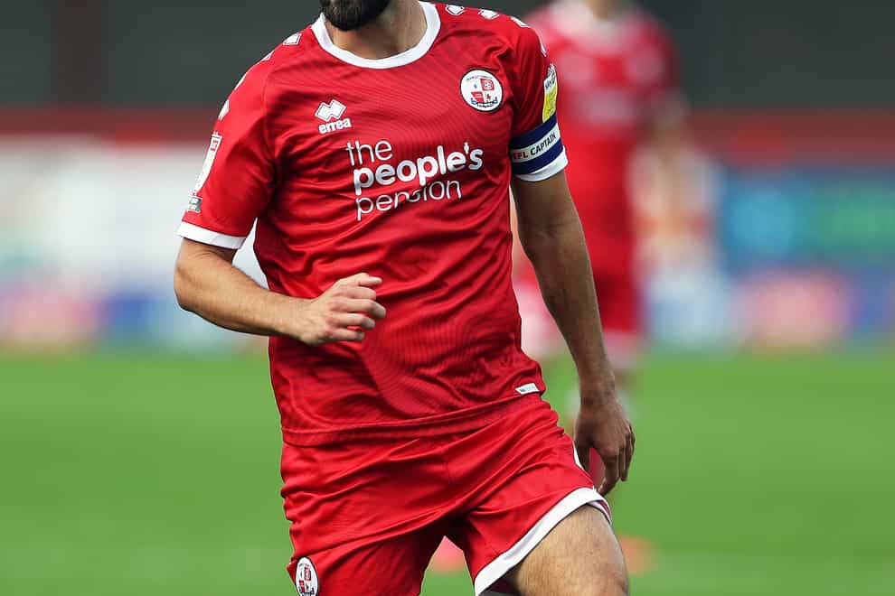 Crawley Town’s George Francomb returns from suspension for Tuesday’s Carabao Cup clash with Gillingham. (Kieran Cleeves/PA)