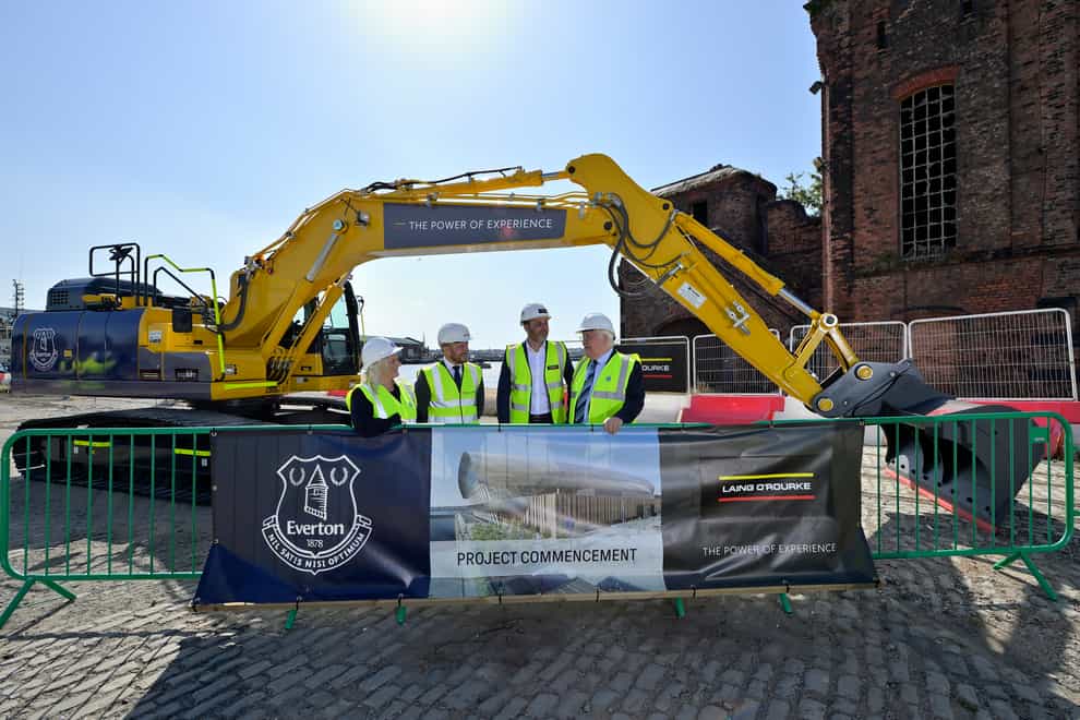 Everton have formally broken ground on their new stadium at Bramley-Moore Dock (Everton FC/PA)