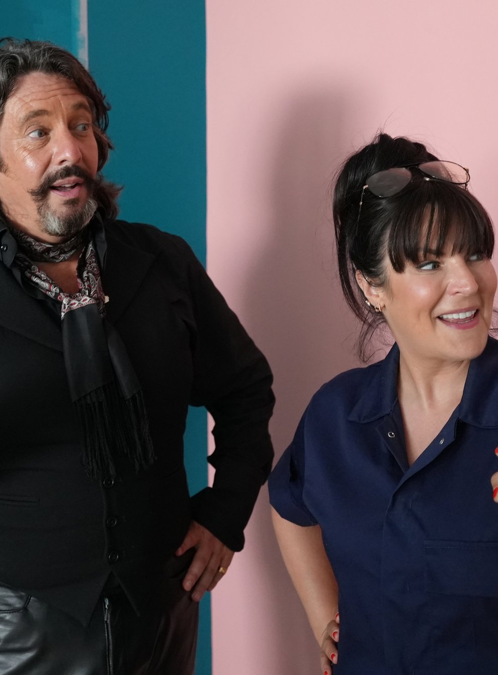 Laurence Llewelyn-Bowen and Anna Richardson mid-makeover (Channel 4/PA)