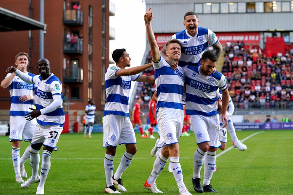 Rob Dickie scored for the second consecutive game for QPR to help them edge past Leyton Orient in the Carabao Cup first round (Jonathan Brady/PA)
