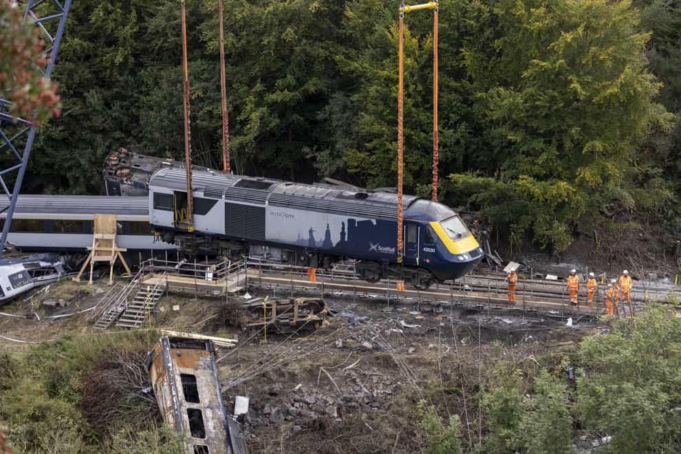 The train derailment at Stonehaven (Derek Ironside/Newsline Media)