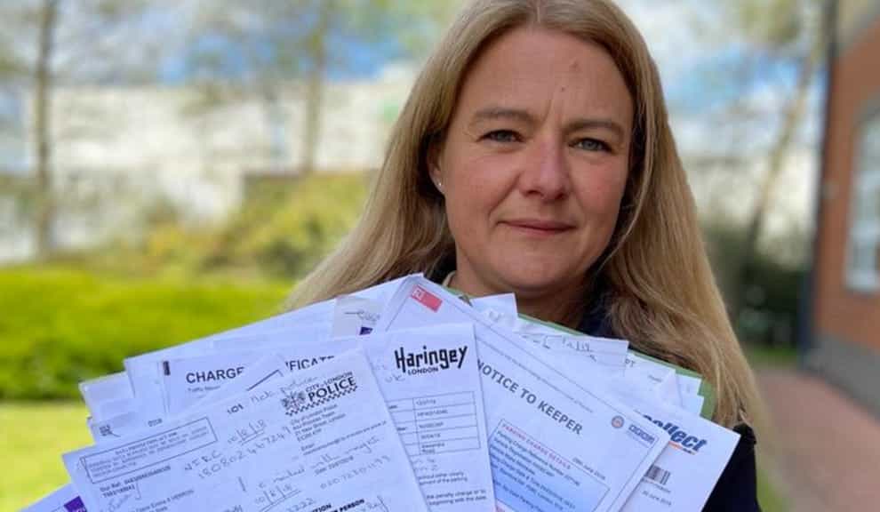 <p>Claire Herron, from Hartlepool, said she was ‘on the edge of a nervous breakdown’ after receiving fines totalling nearly £20,000 from across London  </p>