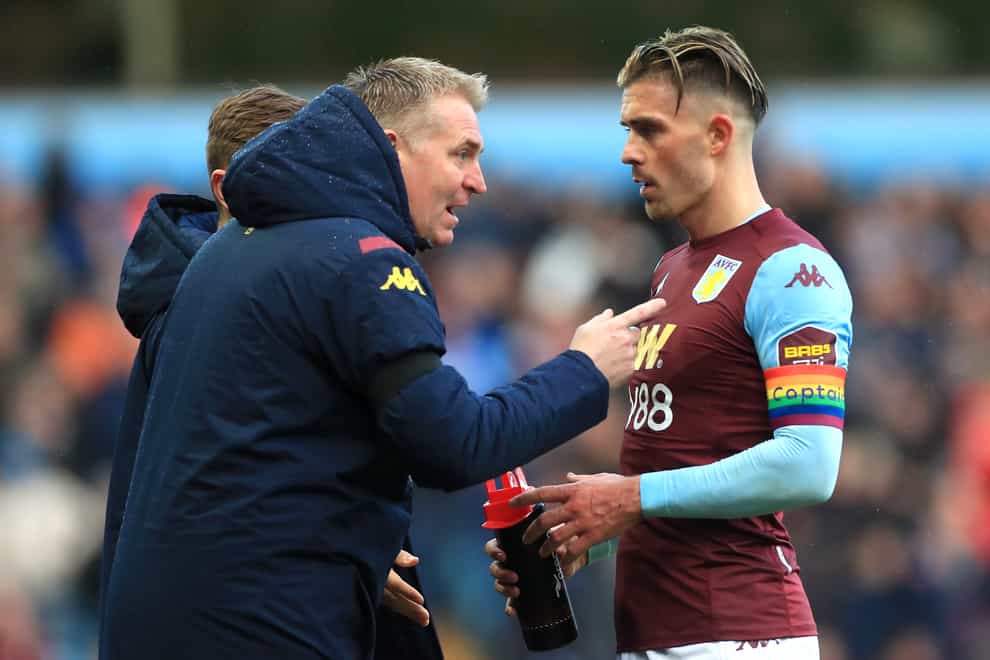 Dean Smith (left) feels Aston Villa’s squad is stronger after the sale of Jack Grealish (Mike Egerton/PA)