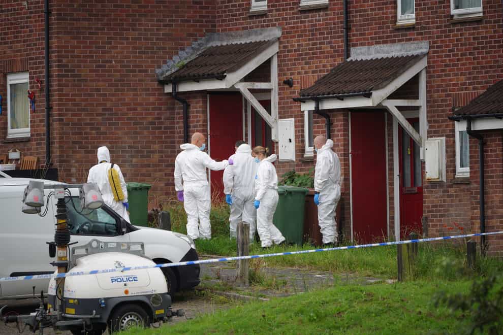 Forensic officers in Biddick Drive on Friday (Ben Birchall/PA)