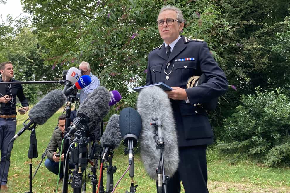 Chief Constable Shaun Sawyer speaking to the media on Friday (Rod Minchin/PA)