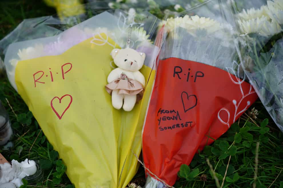 Floral tributes left in the Keyham area of Plymouth where six people, including the offender, died of gunshot wounds in a firearms incident (Ben Birchall/PA)