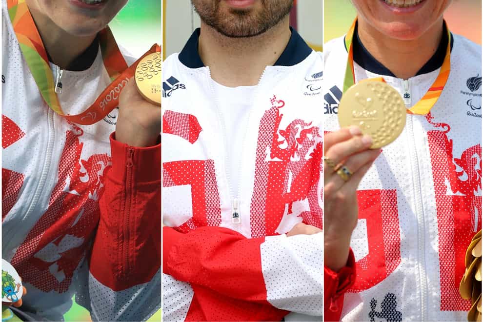 Hannah Cockroft, left, Will Bayley, centre, and Dame Sarah Storey, left, are among Britain’s best gold medal hopes for the Tokyo Paralympics (PA)