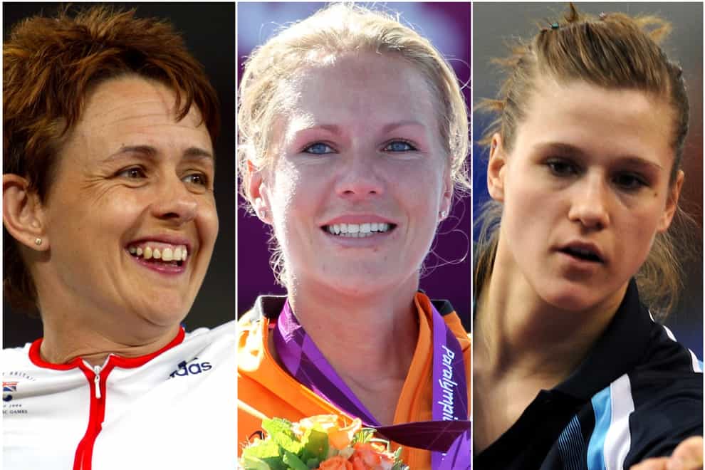 Tanni Grey-Thompson, left, Esther Vergeer, centre, and Natalia Partyka, right, enjoyed phenomenal Paralympic careers (PA)