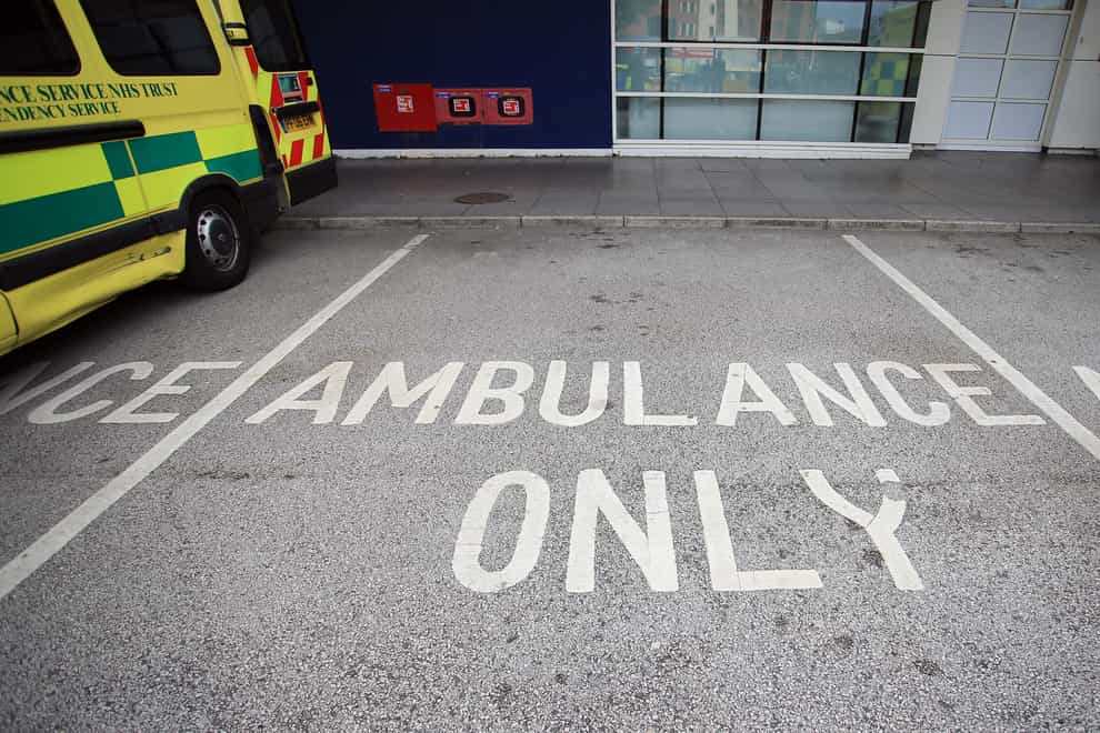 NHS ambulances parked outside an accident and emergency department (PA)