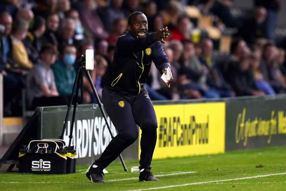Jimmy Floyd Hasselbaink was not getting carried away after a third win of the season (Jacob King/PA)