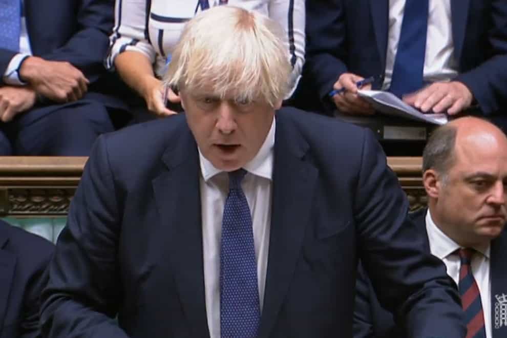 Boris Johnson speaking during the emergency Commons debate on Afghanistan (House of Commons/PA)