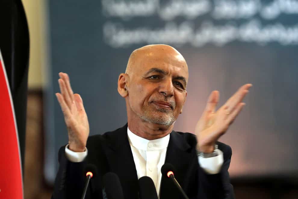 Afghan President Ashraf Ghani fled Kabul as the Taliban closed in (Rahmat Gul/AP)