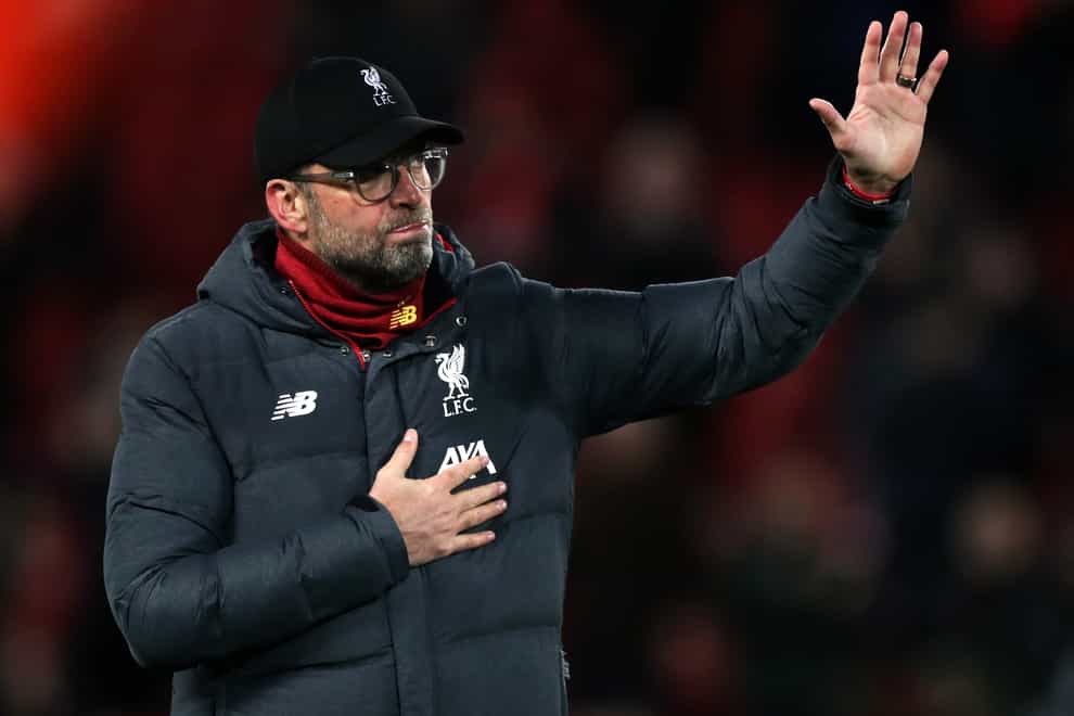 Liverpool manager Jurgen Klopp spoke out about homophobic abuse of Norwich midfielder Billy Gilmour. (Peter Byrne/PA)