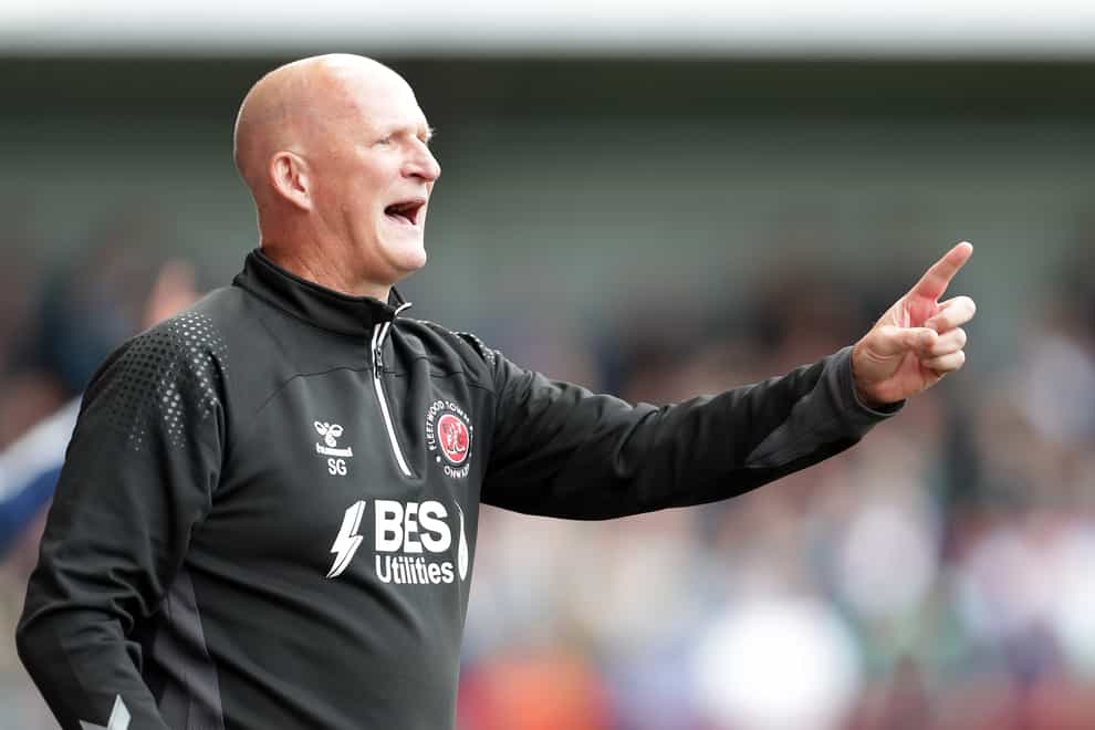 Simon Grayson’s Fleetwood are bidding for their first win of the season (Richard Sellers/PA)