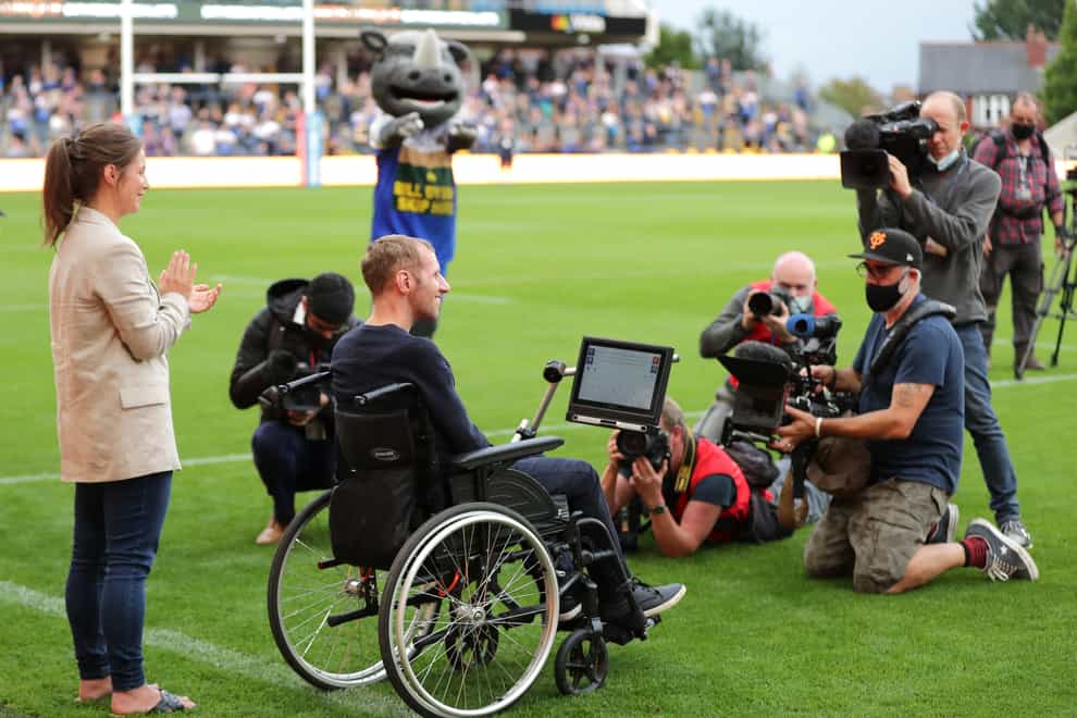 Rob Burrow was the guest of honour at Headingley (Richard Sellers/PA)
