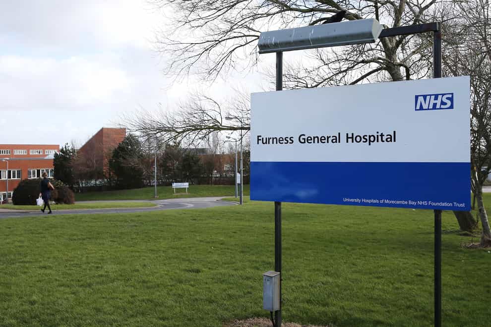 Furness General Hospital’s maternity rating has been downgraded from good to inadequate (Peter Byrne/PA)