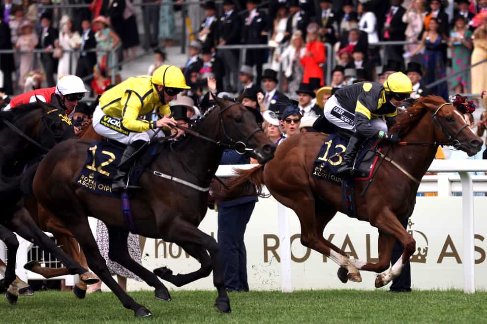 Perfect Power (left) on his way to winning at Royal Ascot (Steven Paston/PA)