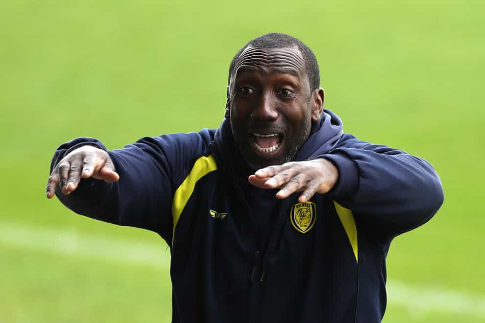 Burton boss Jimmy Floyd Hasselbaink was frustrated by the loss at Cambridge (Bradley Collyer/PA)