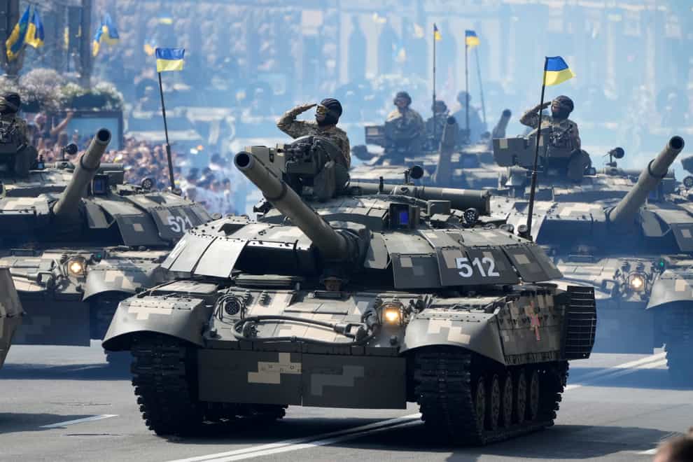 The military parade to celebrate independence day in Ukraine (Efrem Lukatsky/AP)