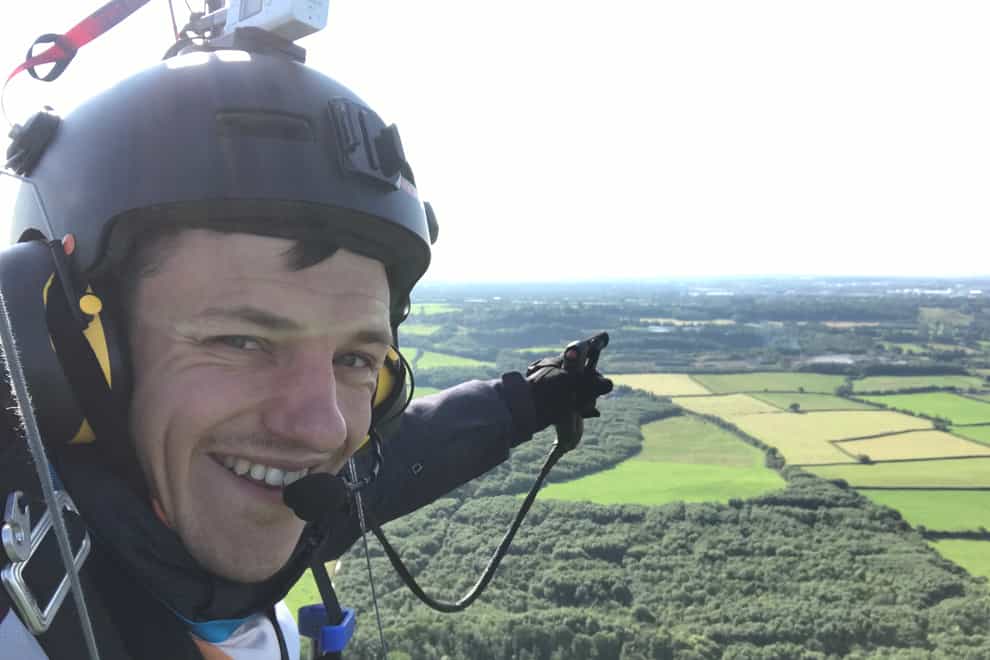 Daniel Jones of Norwich, flew his paramotor – a motorised paraglider – from John O’Groats to Land’s End for Alzheimer’s Research UK (Daniel Jones/PA)