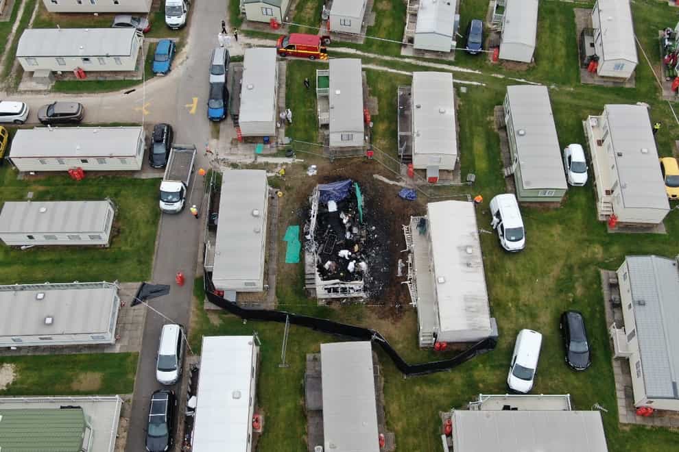 A two-year-old girl died in the blaze at Sealands Caravan Park on Monday evening (Lincolnshire Police/PA)