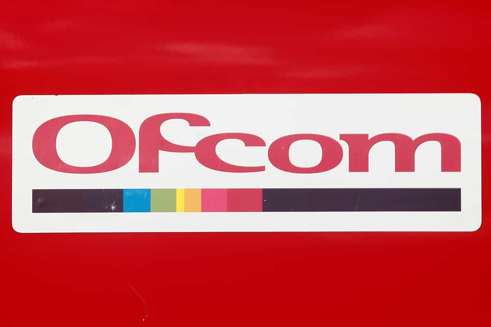 General view of an Ofcom logo on the side of a van