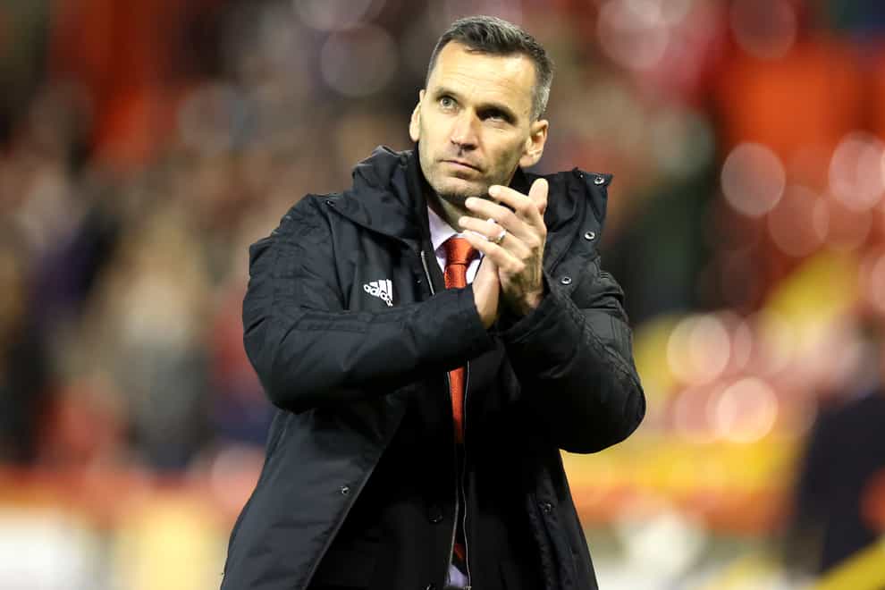 Aberdeen manager Stephen Glass looks dejected (Steve Welsh/PA)