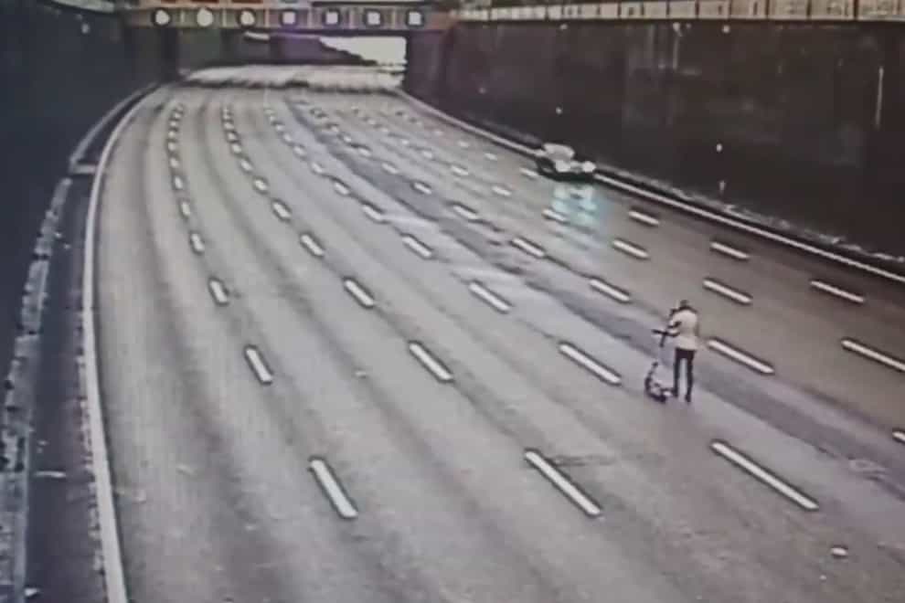 The e-scooter was spotted on the motorway (CMPG/PA)