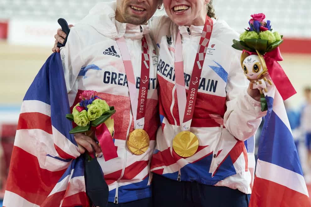 Golden couple Neil and Lora Fachie enjoyed an unforgettable day in Japan (ParalympicsGB/imagecomms/PA)