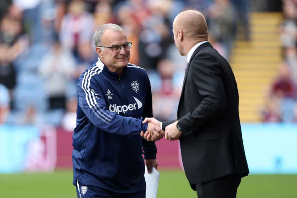 Marcelo Bielsa, left, did not feel Burnley were overly physical against his side at Turf Moor (Richard Sellers/PA)