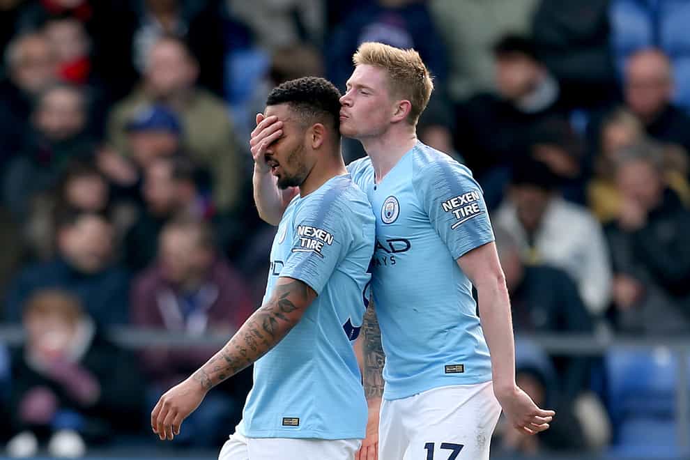 Manchester City, who have signed big-name overseas stars such as Gabriel Jesus, left, and Kevin De Bruyne, are the biggest spenders on international deals over the last 10 years according to a FIFA report (PA)