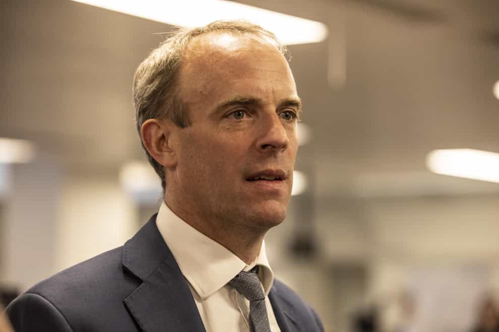 Foreign Secretary Dominic Raab has described claims that he did not speak to ministers in Afghanistan and Pakistan for months ahead of the evacuation crisis as ‘not credible and deeply irresponsible’ (Jeff Gilbert/Daily Telegraph/PA)