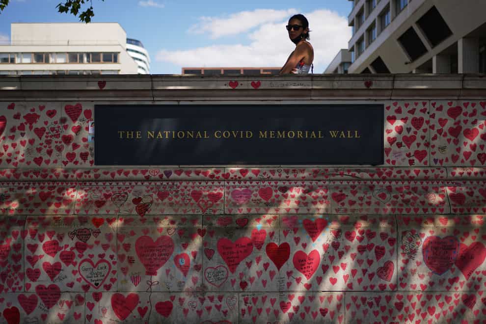 The National Covid Memorial Wall on the Embankment in central London (Yui Mok/PA)