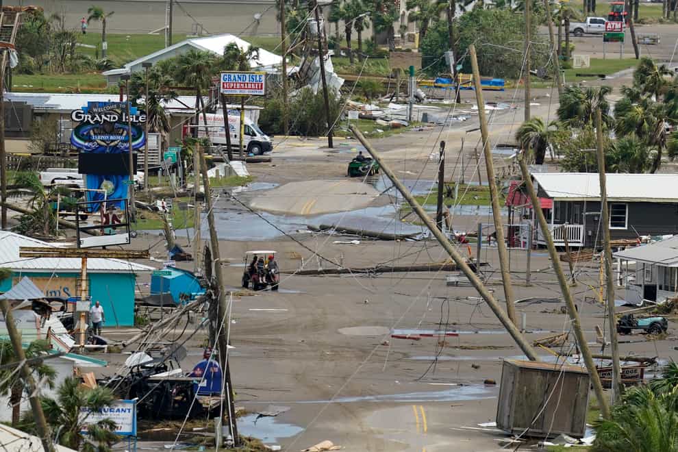 The aftermath of Hurricane Ida in Grand Isle, Louisiana (Gerald Herbert/AP)