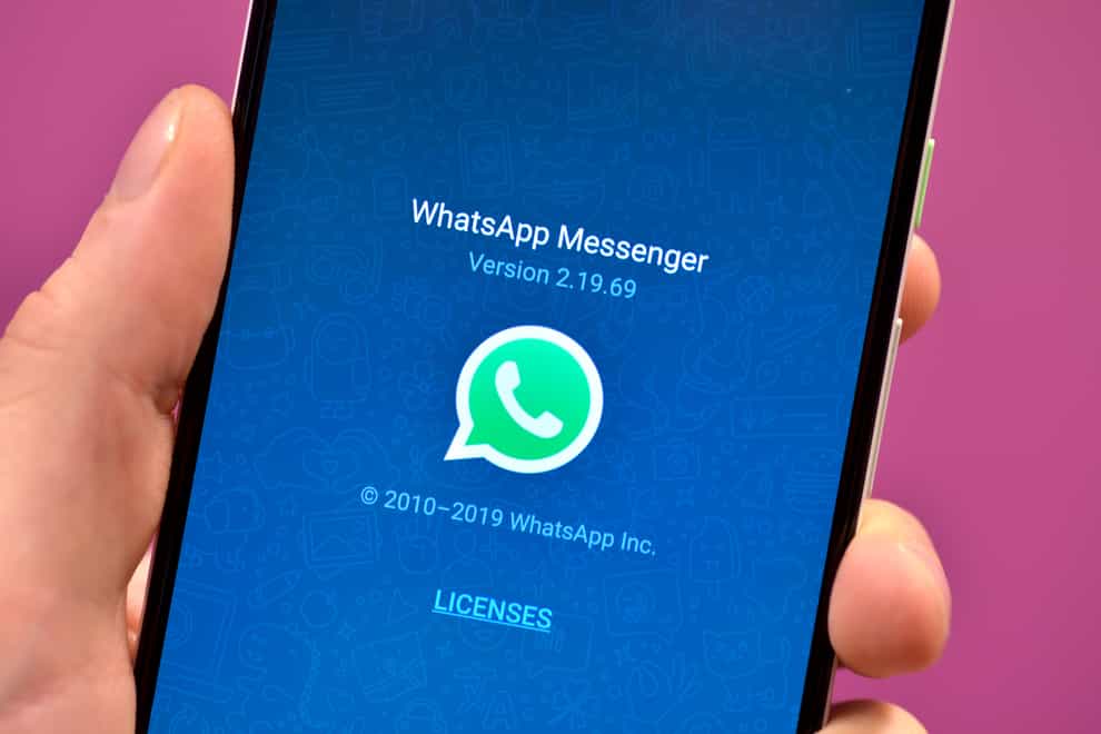 An icon on a smartphone for the app WhatsApp (Nick Ansell/PA)