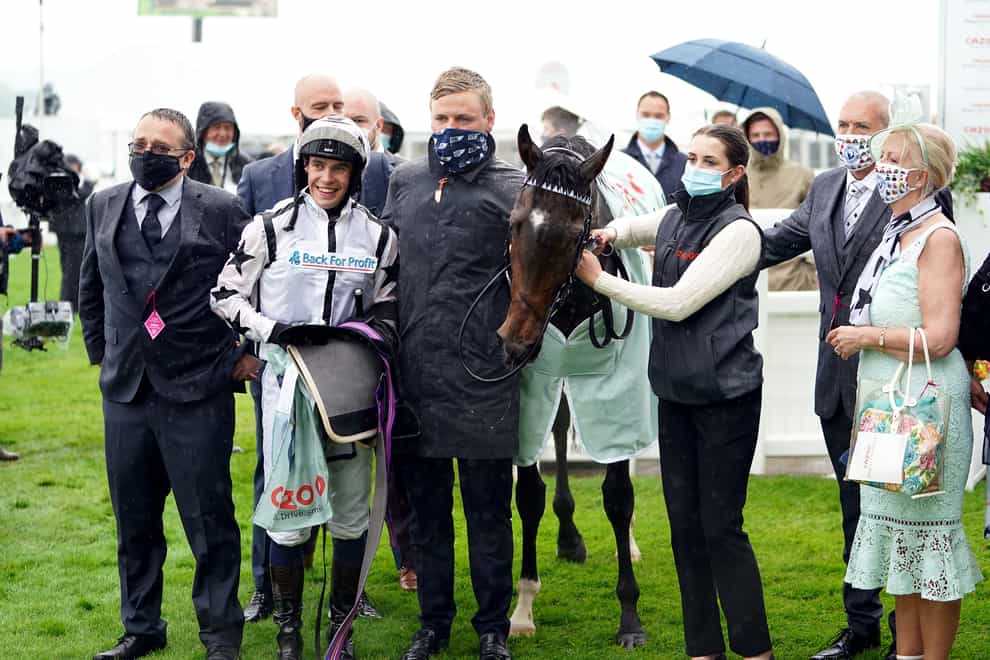 Trainer George Boughey (centre) was able to celebrate another big victory in the Nick Bradley Racing colours after Corazon’s success in the Prix d’Arenberg at ParisLongchamp (Mike Egerton/PA)