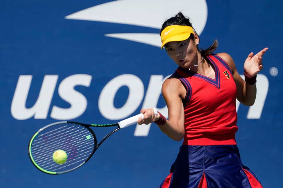 Emma Raducanu defeated Zhang Shuai to reach the third round of the US Open (Seth Wenig/AP).