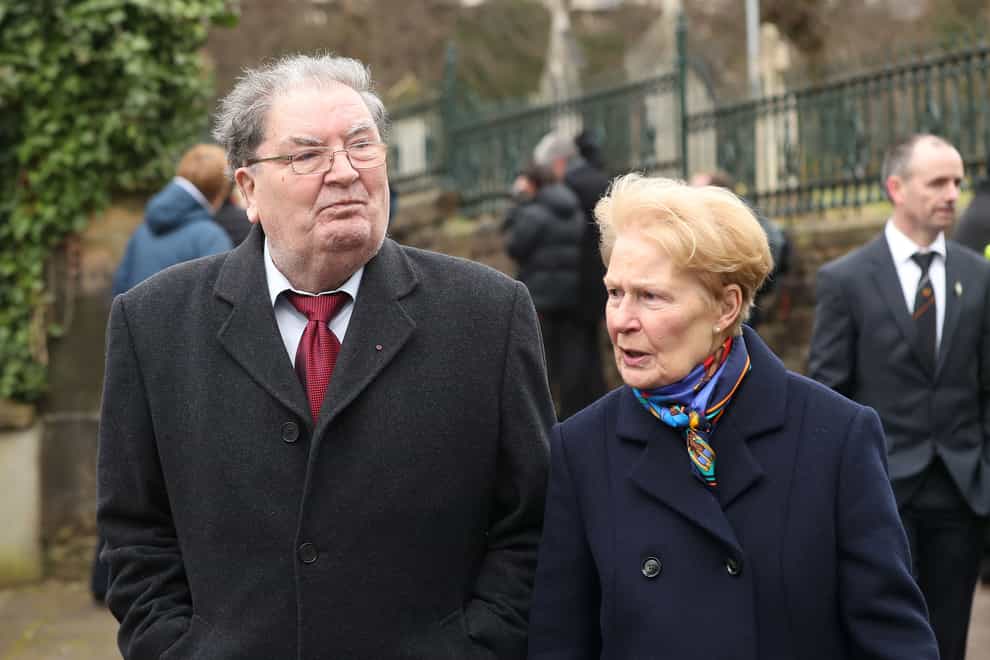 John Hume and wife Pat, who has died in Londonderry (Niall Carson/PA)