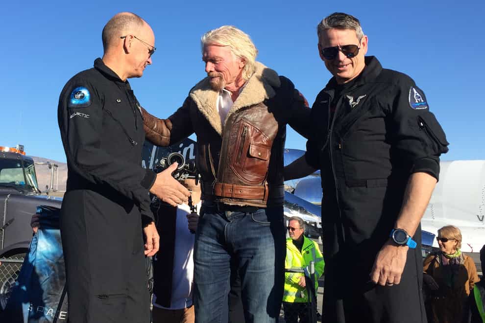 Virgin Galactic said the flight’s ‘trajectory deviated from our initial plan’ due to high altitude wind changes (Josh Payne/PA)