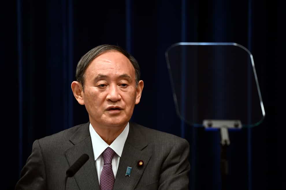 Japan’s Prime Minister Yoshihide Suga will not run for the leadership of the governing party in an indication he will step down as the country’s leader at the end of this month (Kazuhiro Nogi/Pool/AP)