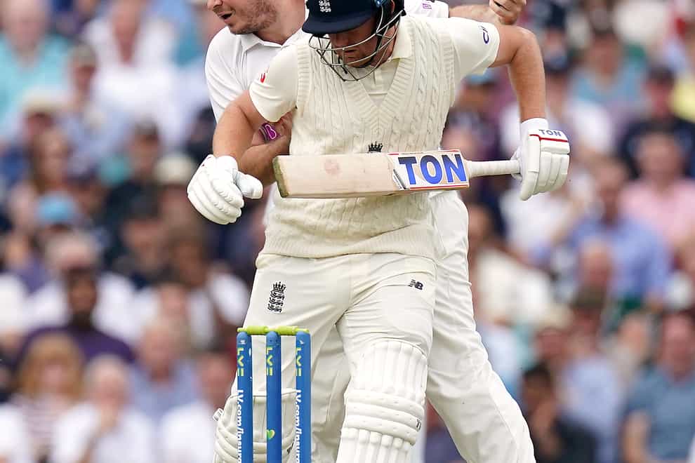 Pitch invader ‘Jarvo’ bumped into England batsman Jonny Bairstow at the Kia Oval (Adam Davy/PA)