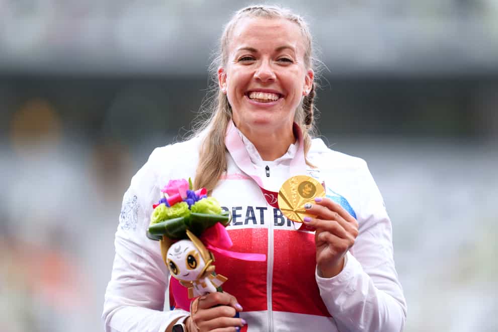 Great Britain’s Hannah Cockroft celebrates her seventh Paralympic medal (John Walton/PA)