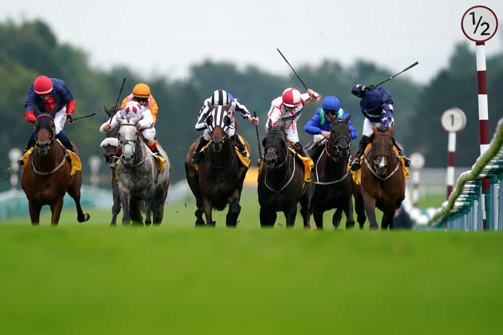 Island Brave (right) clung on for victory in the Old Borough Cup at Haydock (David Davies/PA)