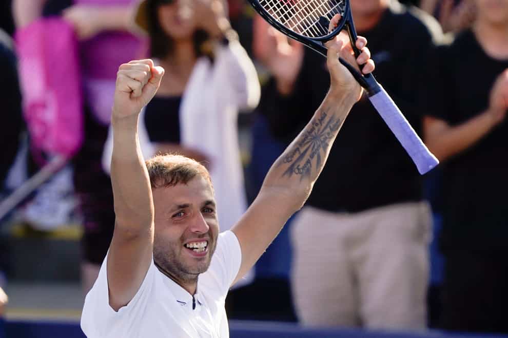 Dan Evans will try to topple second seed Daniil Medvedev in the fourth round in New York (John Minchillo/AP)