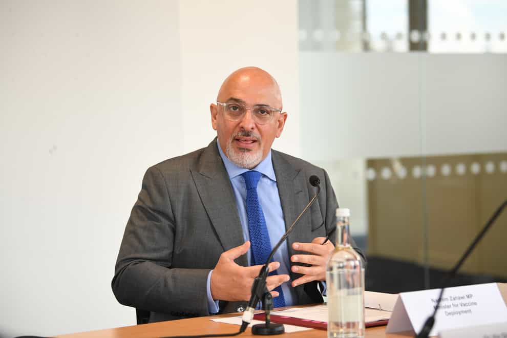 Vaccines Minister Nadhim Zahawi has denied not listening to the experts as he insisted the Government is yet to decide whether to vaccinate healthy 12 to 15-year-olds against Covid-19 (Stefan Rousseau/PA)