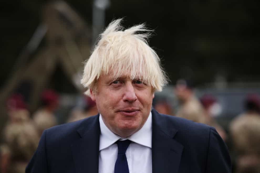 Prime Minister Boris Johnson during a visit to Merville Barracks in Colchester, Essex (PA)