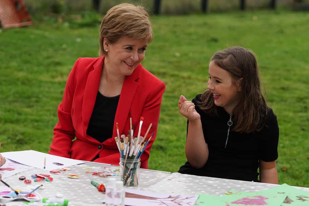 The First Minister met Carley-Jo during a visit to an after school programme in Glasgow (Andrew Milligan/PA)